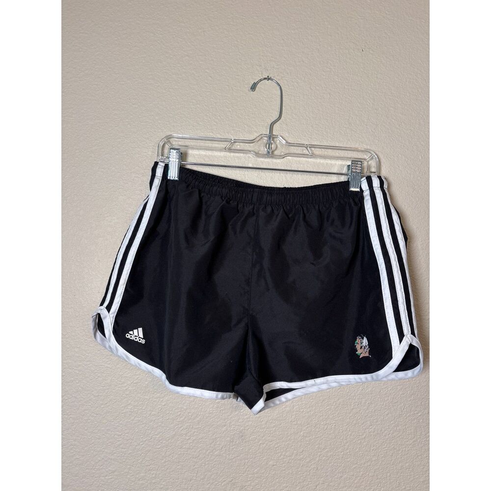 Vintage UND Fighting Sioux Adidas Black 3-Stripe Women's Athletic Shorts Size M